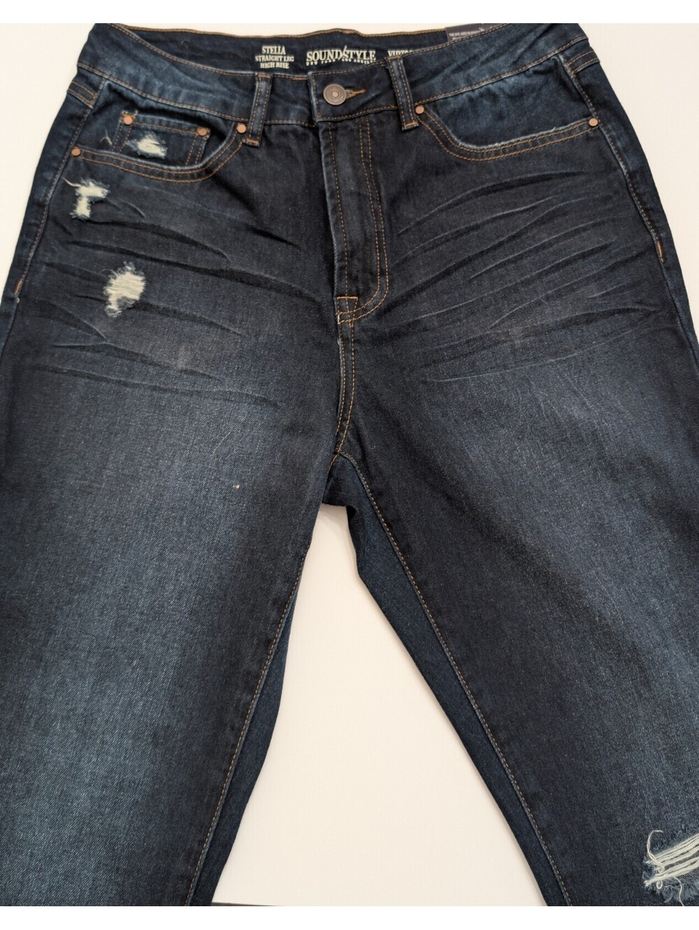 NWT Soundstyle Stella High Rise Straight Leg Jeans Womens Size 6/28 Dark Wash